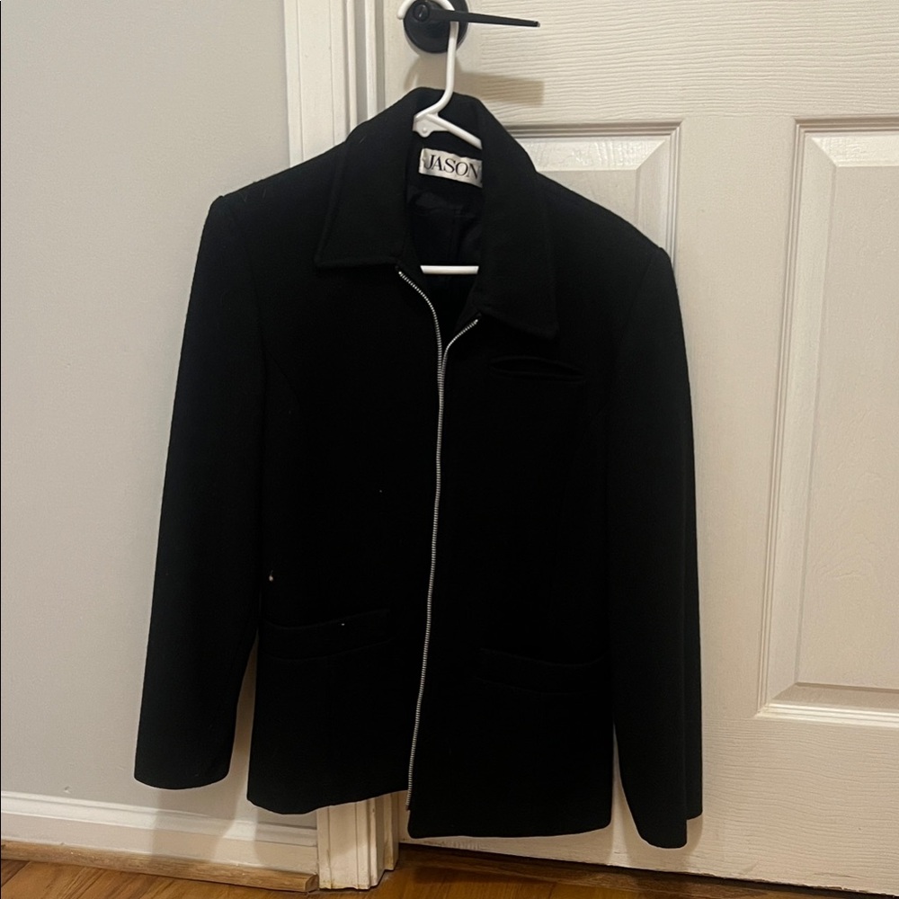 WOOL coat Classic Black 80% wool by JASON